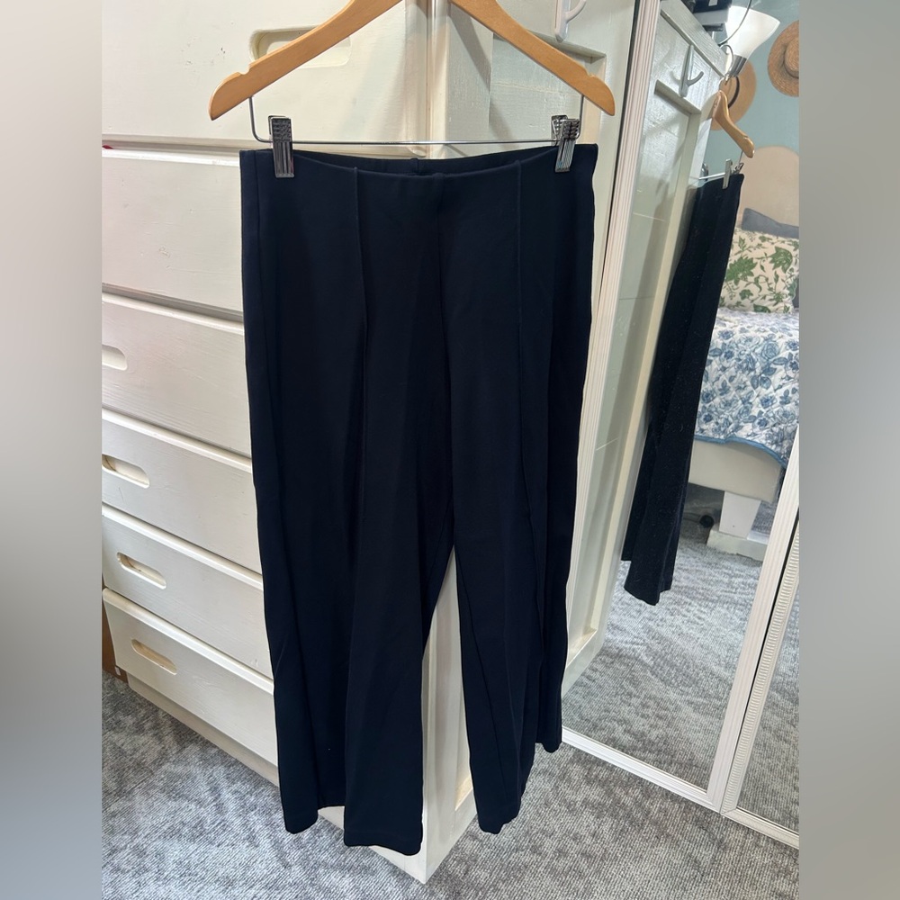 Wide Leg Dress Pants - Navy